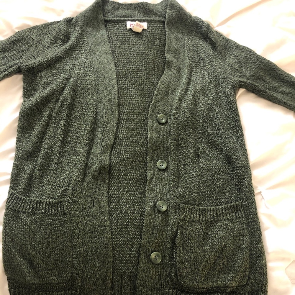 Green cardigan